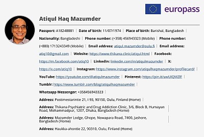 Curriculum vitae (CV) of Atiqul Haq Mazumder